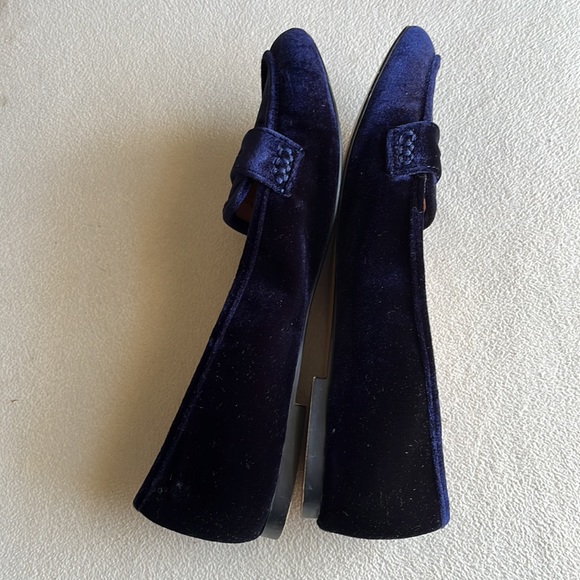 Zara blue velvety loafers / flats, size 39. - Picture 5 of 8